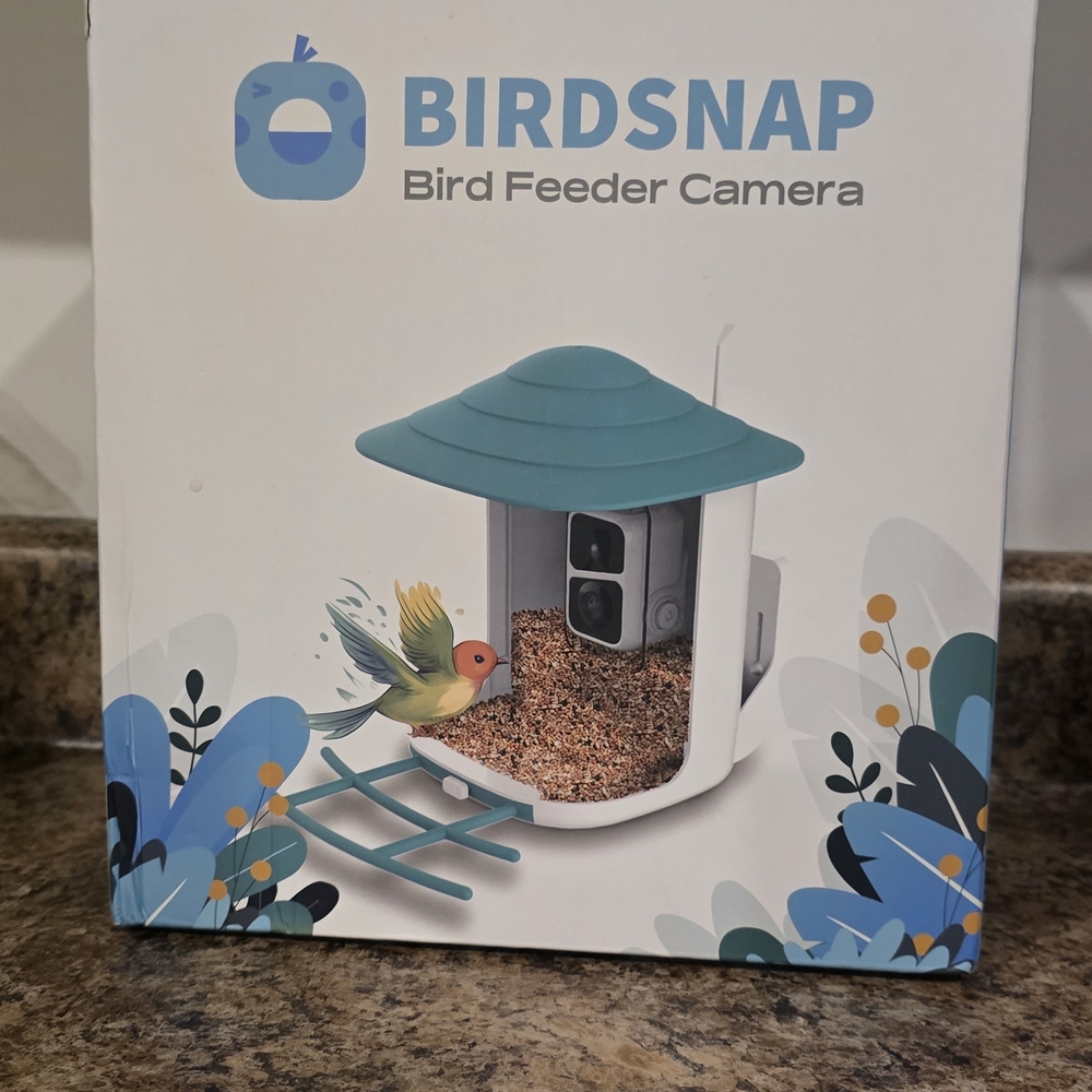 Blue and White Bird Feeder Camera